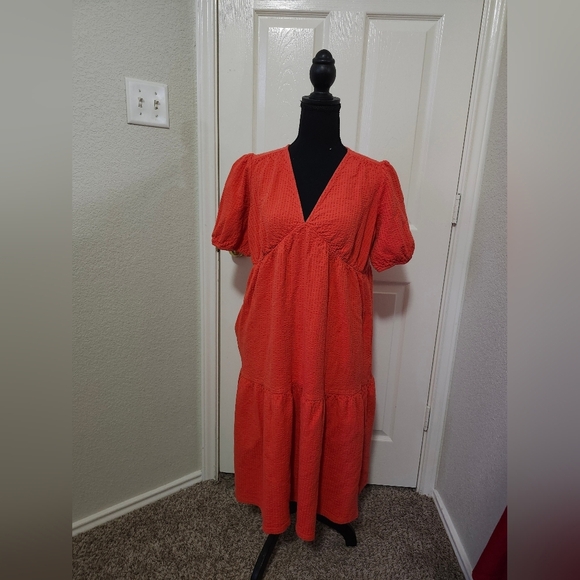 Boden Vibrant Red Midi Dress - Picture 1 of 2